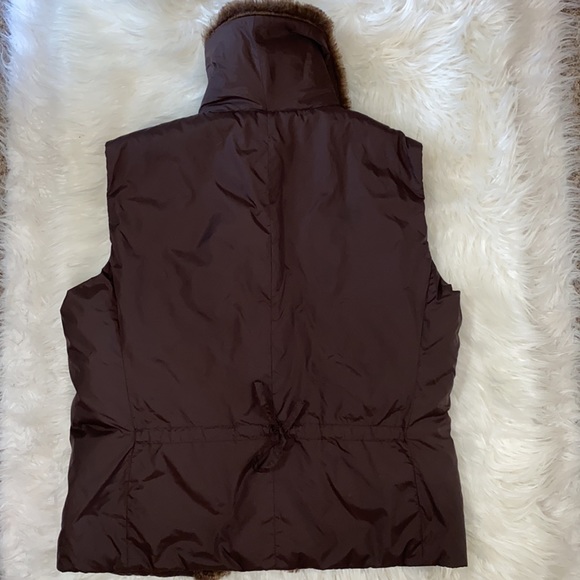 Todd Smith Brown Button Down Faux Fur Collar Vest - Picture 5 of 7